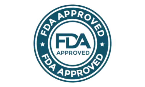 A compliance verification seal indicating that the manufacturing infrastructure adheres to strict federal guidelines inside an FDA registered laboratory.